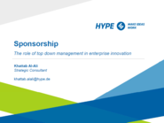 Sponsorship - The Role of Top-Down Management in Enterprise Innovation