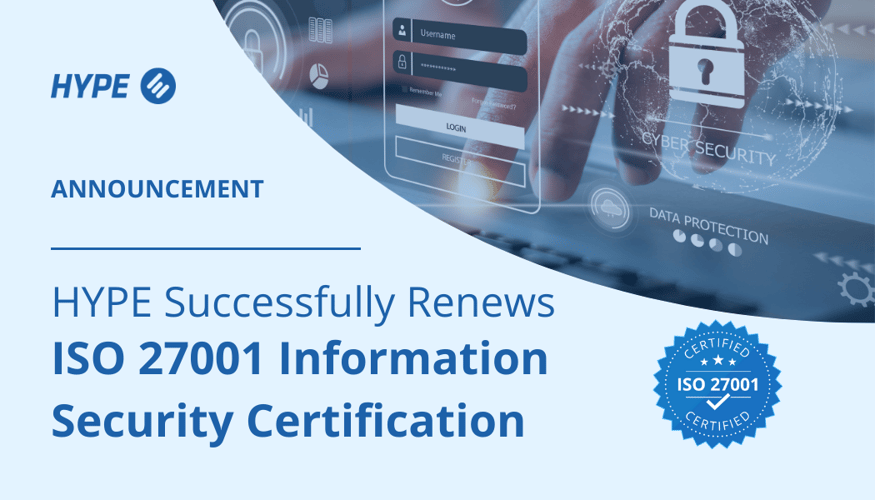 HYPE Successfully Renews ISO 27001 Information Security Certification